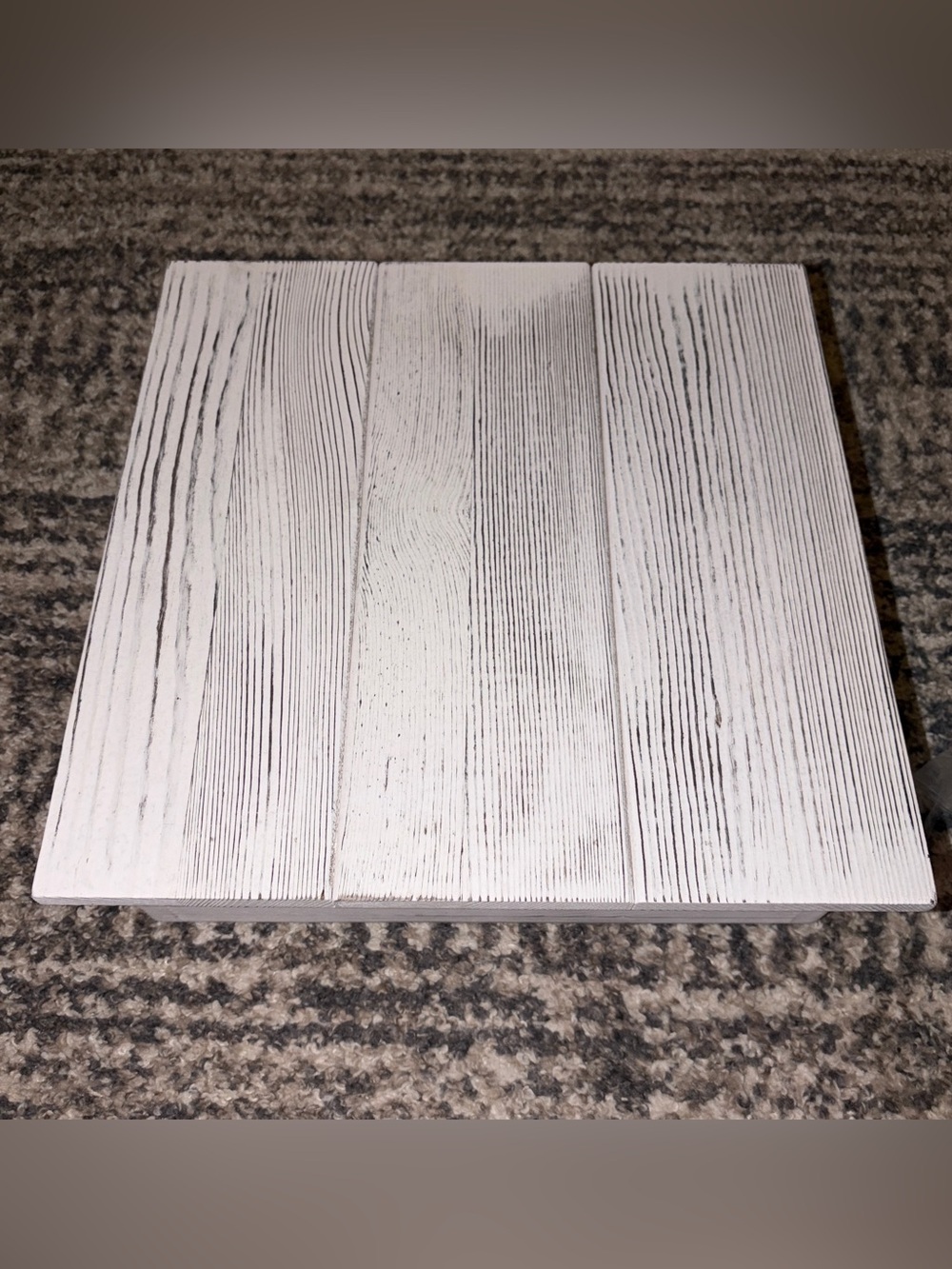 Wooden Cake Stand Square Rustic Display Riser for Weddings/Parties, White